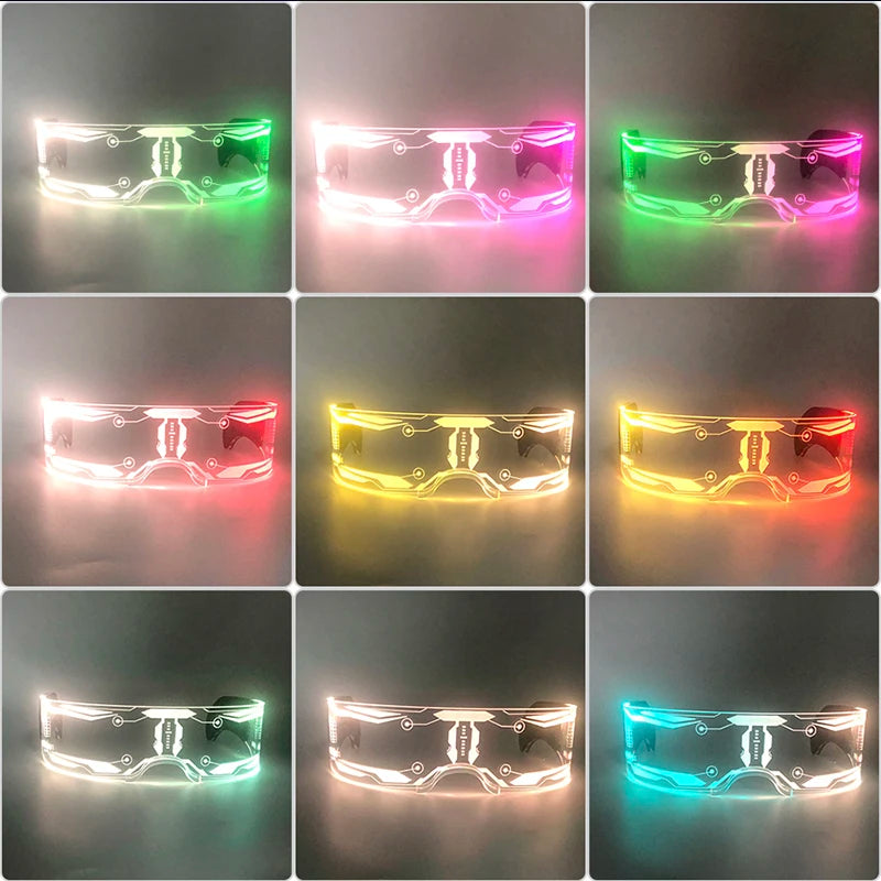 New Acrylic Luminous Glowing Cyberpunk Glasses LED Light