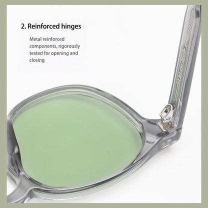 Caterside Polarized Round Sunglasses Men TR Frame