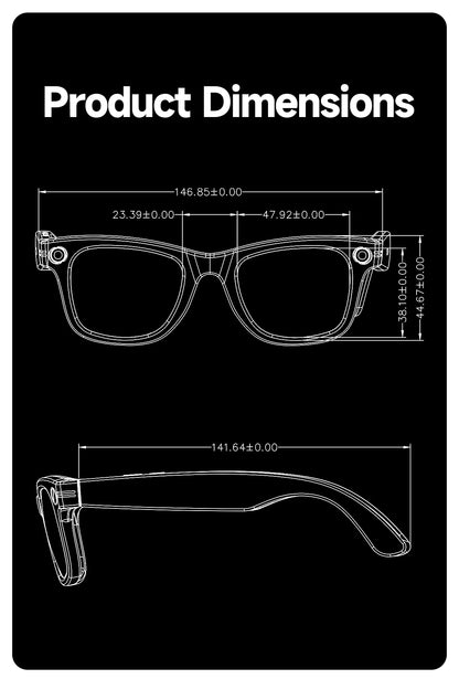 AI Smart Glasses with 8MP Camera Video Recording 100+ Languages