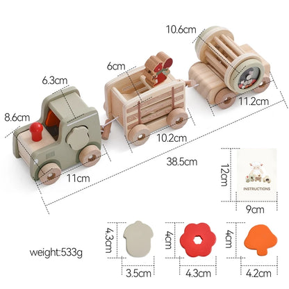 Wooden Train Birthday Toy  Montessori Toys Baby Educational Toys
