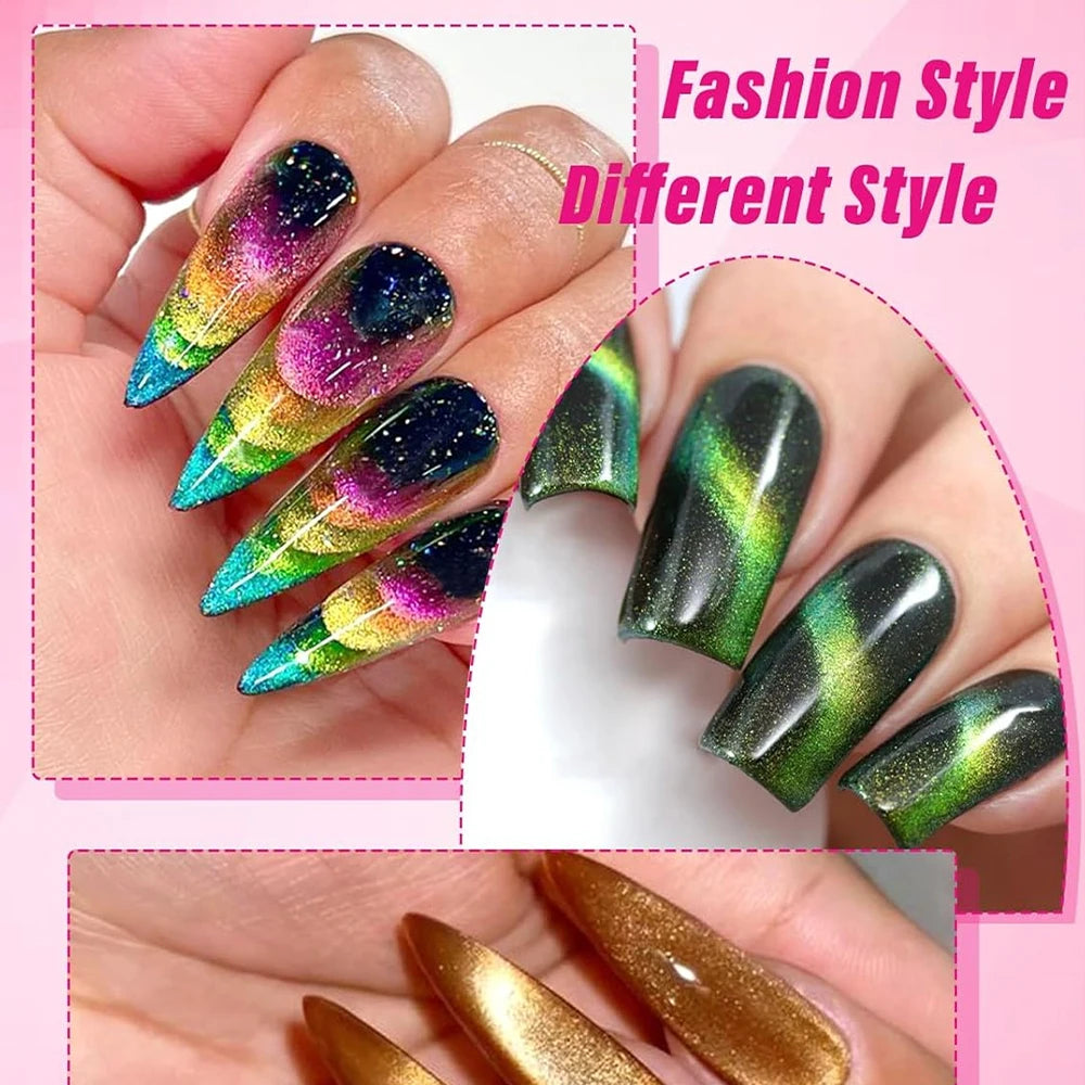 8-in-1 Cat Eye Nail Magnet Set Pink Multifunctional