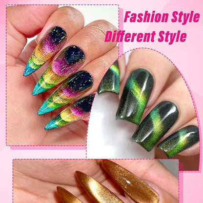 8-in-1 Cat Eye Nail Magnet Set Pink Multifunctional