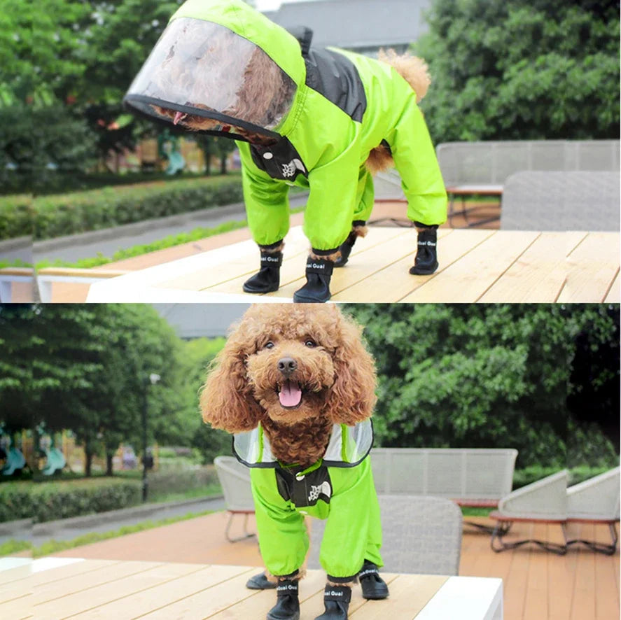 Pet Dog Raincoat Transparent Hooded Waterproof Coat