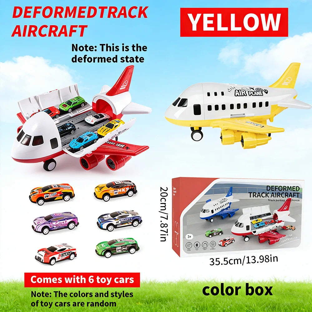 Inertial Plane Toy Set with 6 Mini Cars
