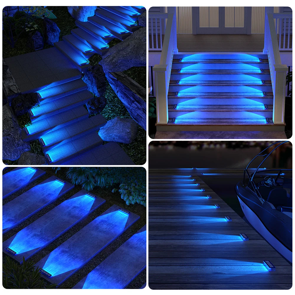 Solar LED Step Lamp Stair Lights Outdoor IP68 Waterproof