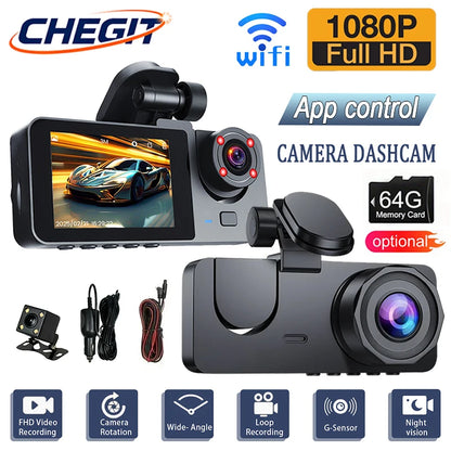NEW 1080P HD WIFI 2/3Camera Dash Cam For Car Camera