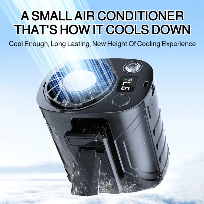 USB Rechargeable Waist-mounted Fan with Strong Light Turbine