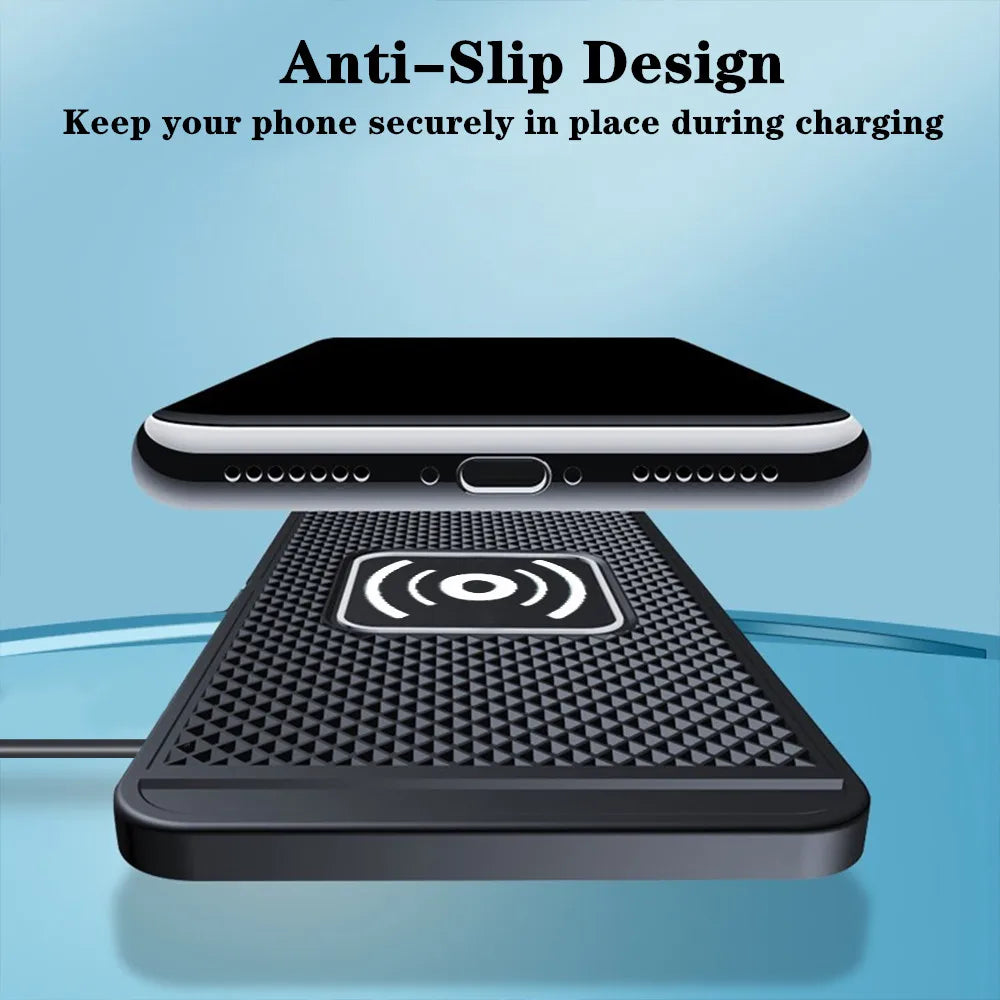 Car Wireless Charger Non-Slip Pad Silicone Fast Charging
