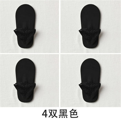 4 Pairs Casual Low Tube Lace Thermal Socks Women