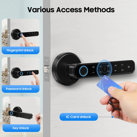 Smart Door Handle Lock Fingerprint/Password/IC Card /Key Unlock