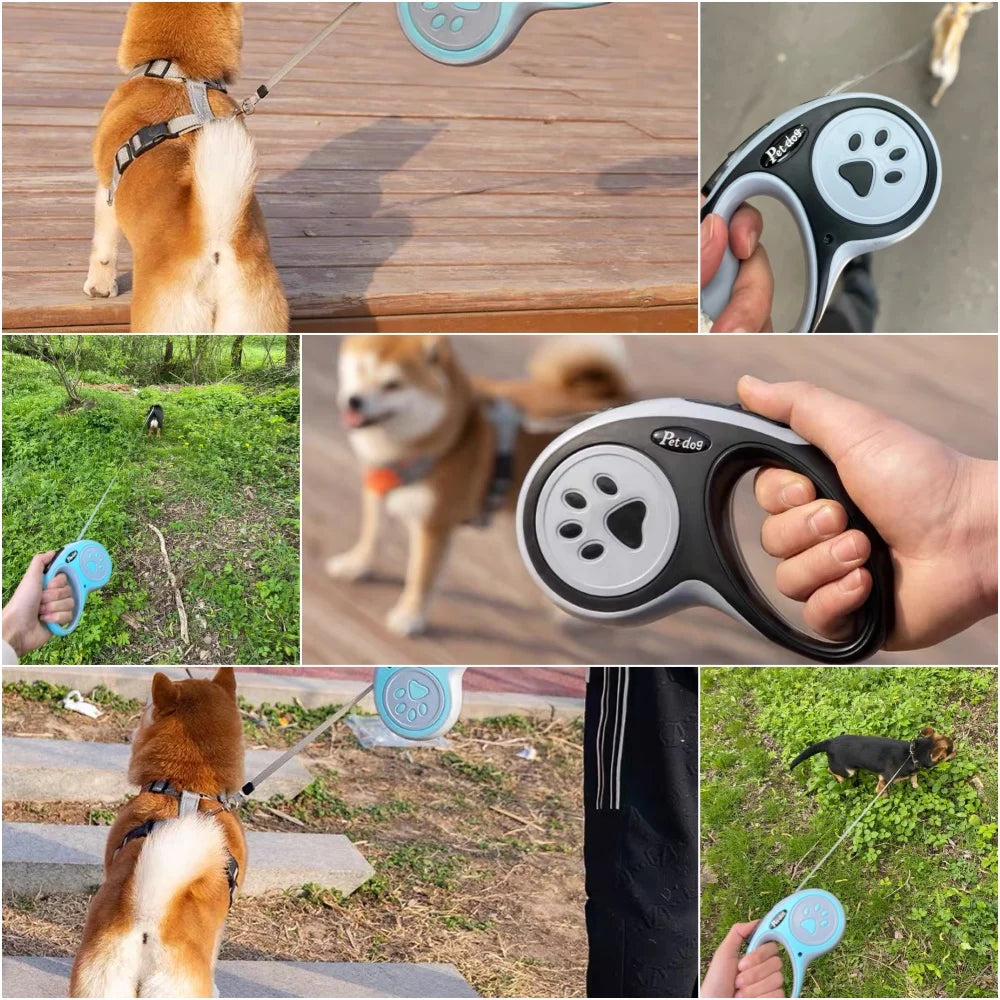 Paw Dog Leash  Outdoor Lead Walking Strong Retractable