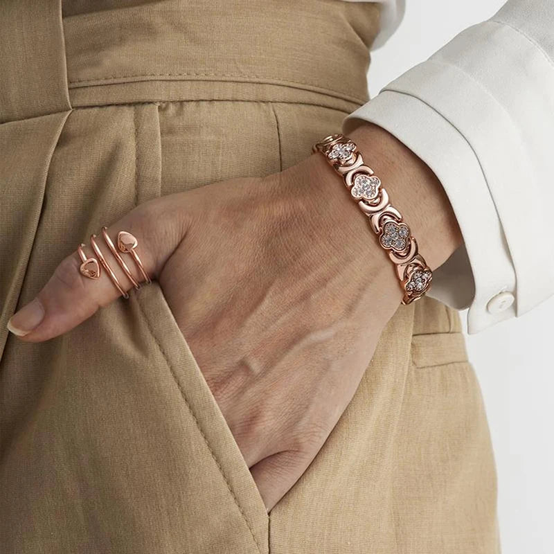 Lucky  Magnetic Therapy Bracelet for Women; Adjustable Copper