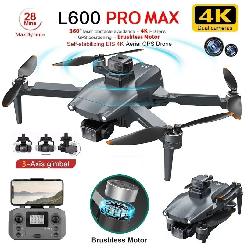 New L600 PRO MAX/PRO GPS Drone 5KM 4K Professional