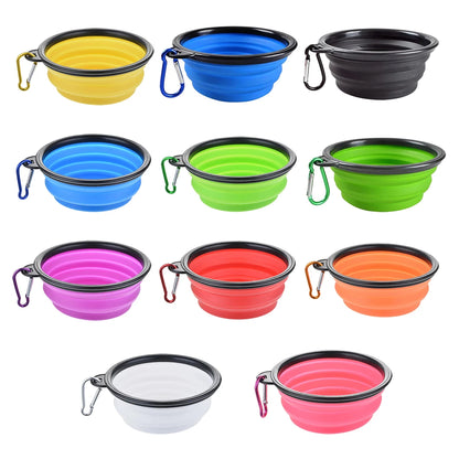Collapsible Pet Silicone Dog Food Water Bowl Outdoor