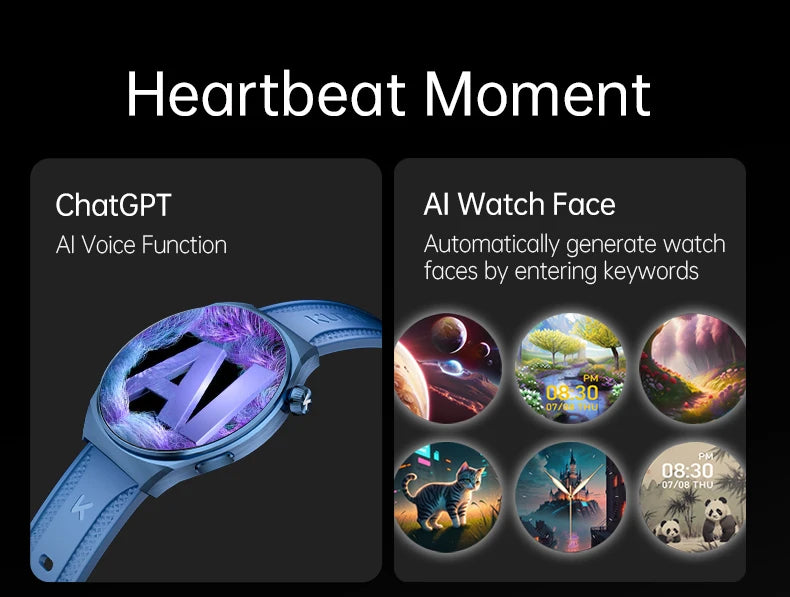 KUMI GW6 Smart Watch 1.43" AMOLED AI ChatGPT Bluetooth