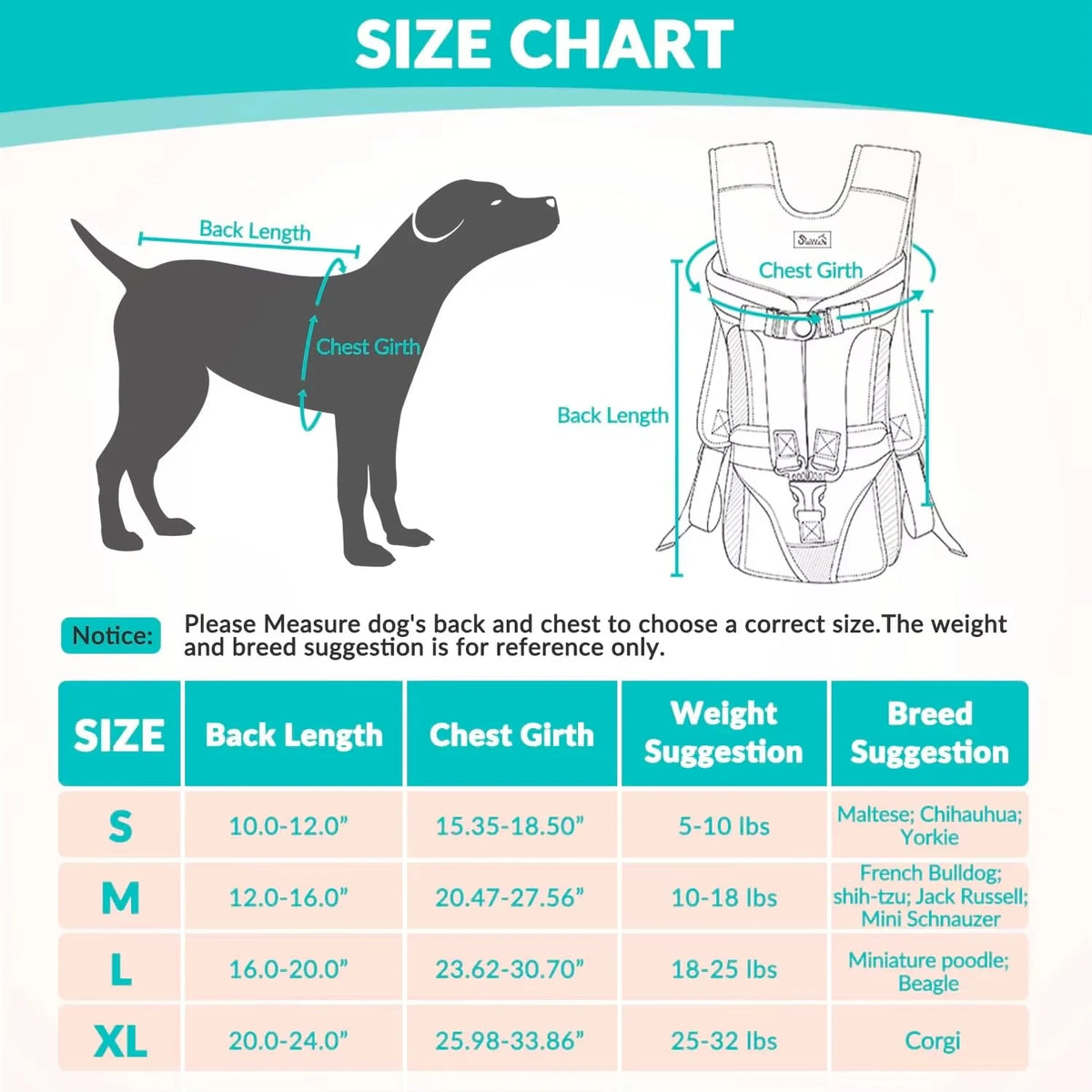 Dogs Carrier Backpack Thickened Sponge Pet Front Dog Carrier