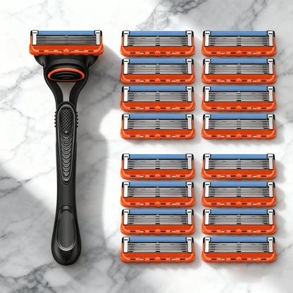 Men's 5-Blade Manual Safety Razor Features 6 layers