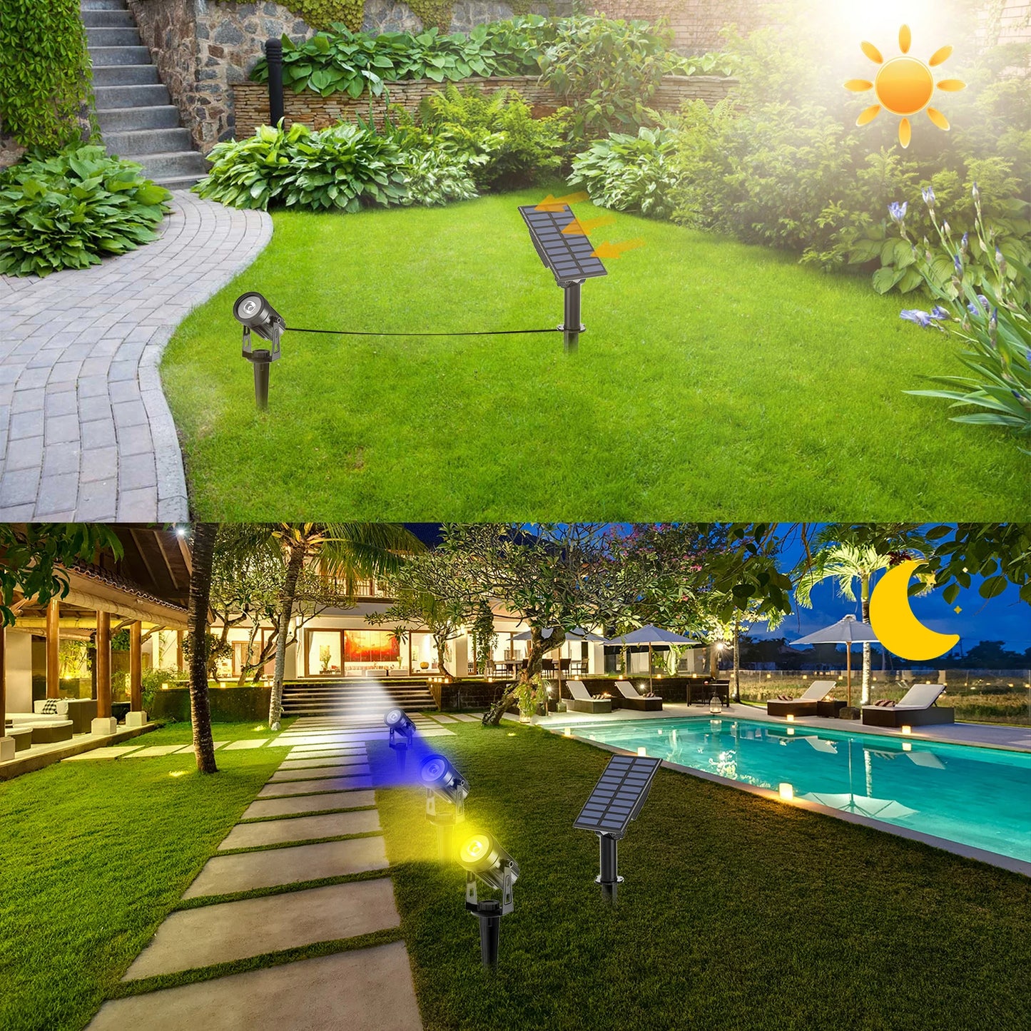 Solar Powered Spotlight IP65 Solar LED Light Outdoor