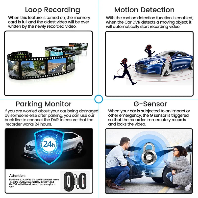 Dash Cam Touch Sensitive Dash Camera WDR G sensor