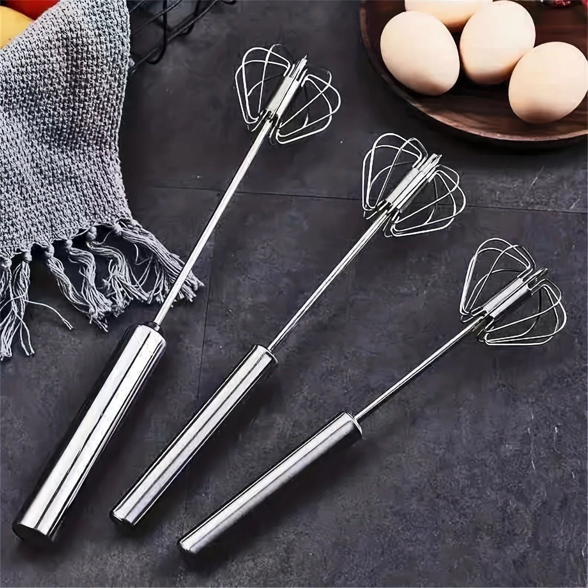 Stainless Steel Egg Beater Durable Semi-Automatic Mixer