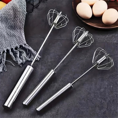 Stainless Steel Egg Beater Durable Semi-Automatic Mixer