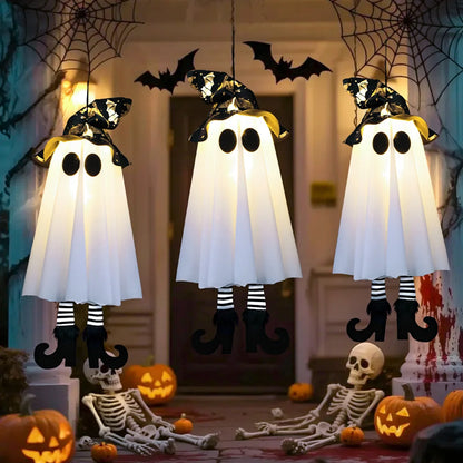 Halloween LED Light Up Witch Ghost Hanging Horror Ornaments