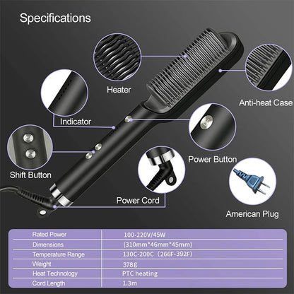 Electric Hair Straightener Brush Professional Straightener