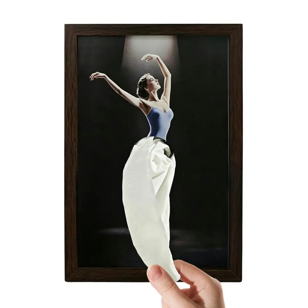 Wooden Ballet Dancer Tissue Box Elegant Skirt Napkin