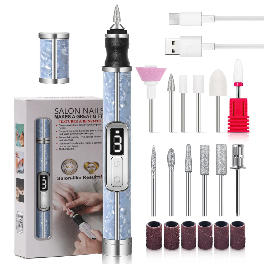 Cordless Electric Nail File Set 4 Adjustable Speeds