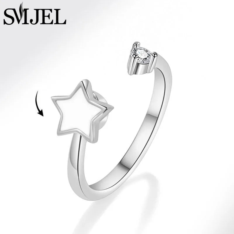 Luxury Crystal Anxiety Relief Spinning Fidget Rings for Women