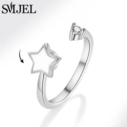 Luxury Crystal Anxiety Relief Spinning Fidget Rings for Women