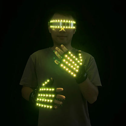 1set Luminous Glowing Glasses and Gloves Remote Control