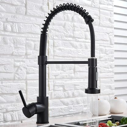 Spring Style Kitchen Faucet Brushed Nickel Faucet Pull Out