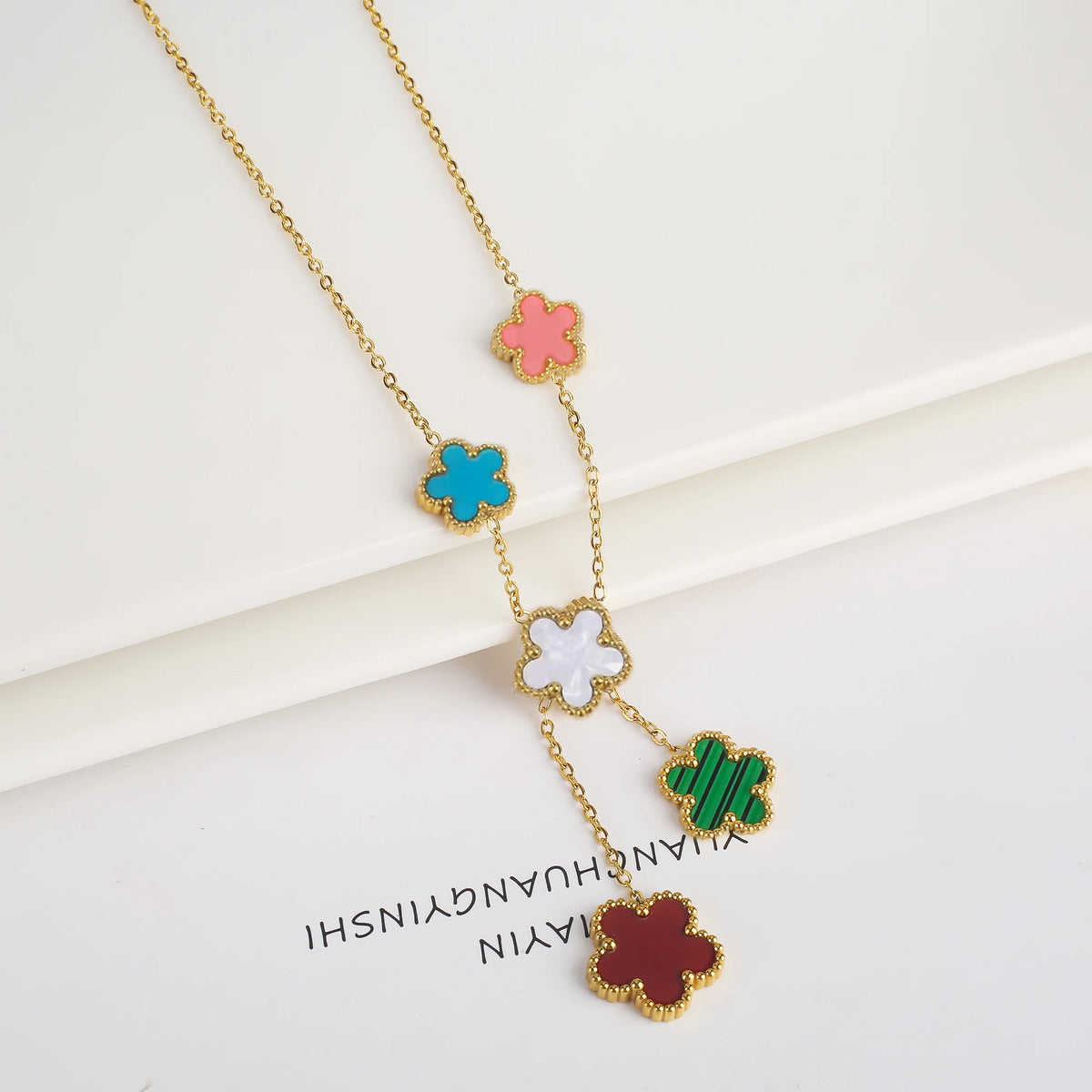 Stainless Steel Laser Five Leaf Flower Petal Adjustable Clover