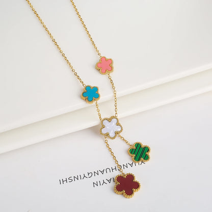 Stainless Steel Laser Five Leaf Flower Petal Adjustable Clover