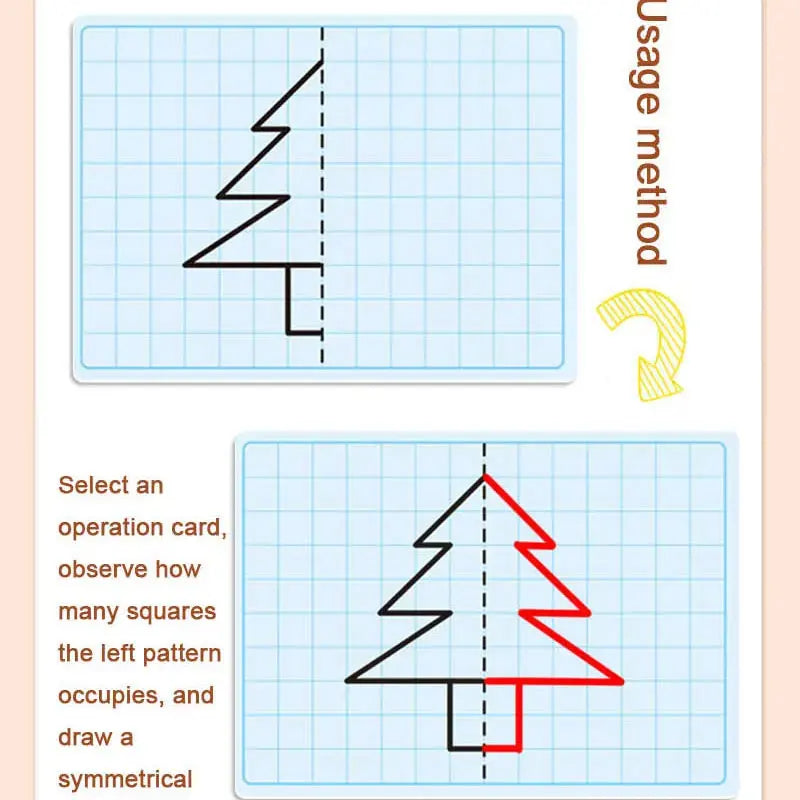 30 page children's grid symmetrical drawing toy