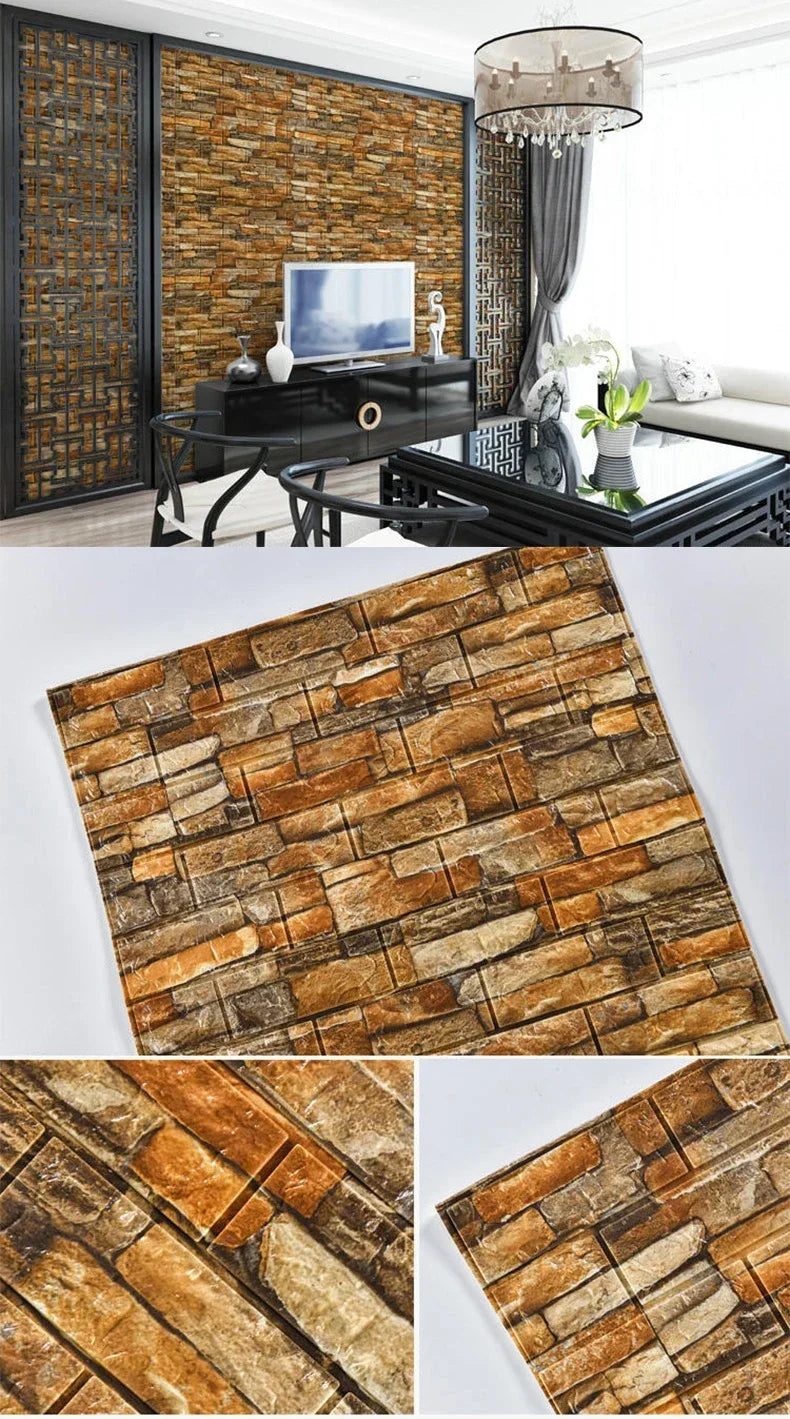 Retro 3D Wall Sticker Imitation Brick Plane Wall Sticker