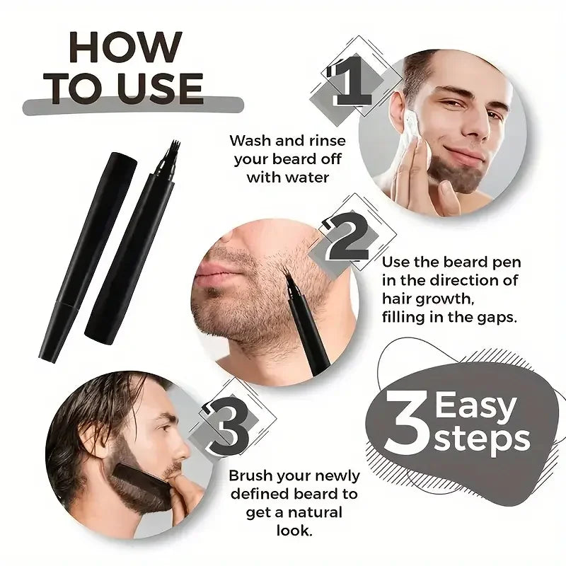 Beard Filling Pen Kit Beard Enhancer Brush Beard