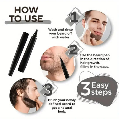 Beard Filling Pen Kit Beard Enhancer Brush Beard