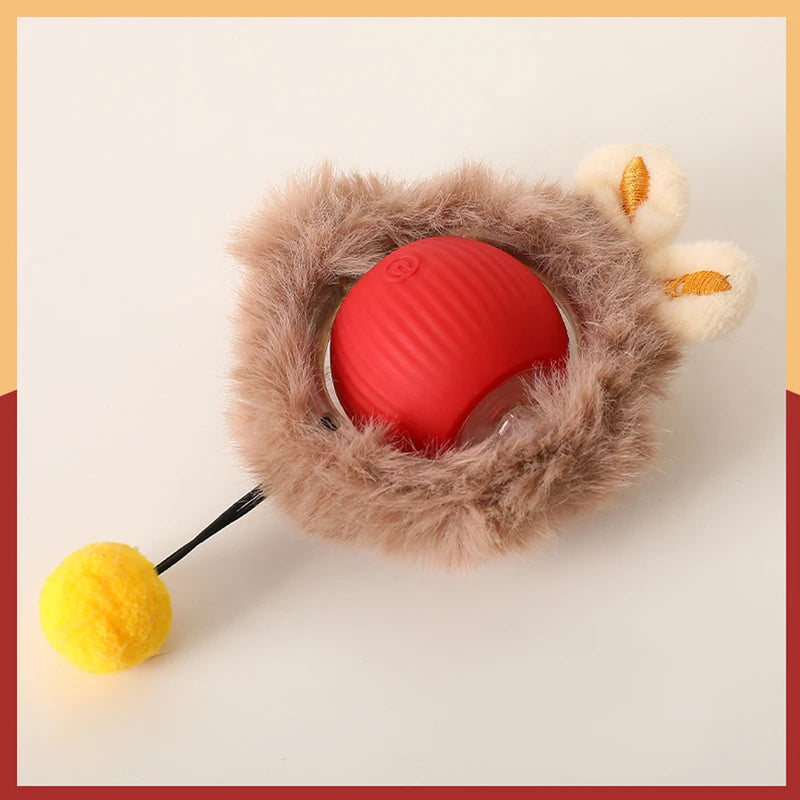 Smart Interactive Cat Toys Ball Fast Rolling in Pouch Hide and Seek