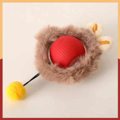 Smart Interactive Cat Toys Ball Fast Rolling in Pouch Hide and Seek