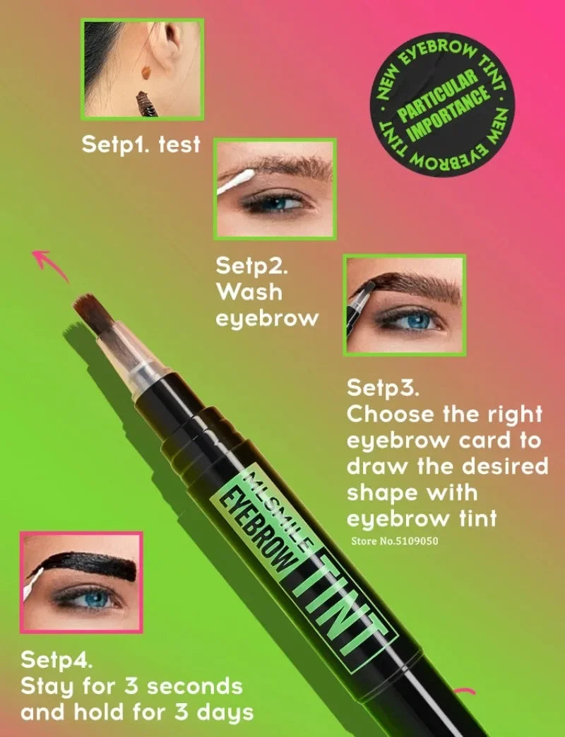 Liquid Eyebrow Dye Tint Brush Pencil Rotating Long Lasting