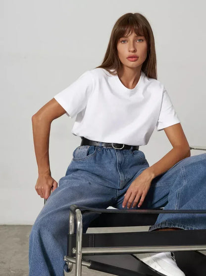 Bornladies Summer 100% Cotton Women's T-shirt Bottoming Tops