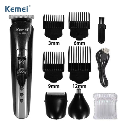 Kemei KM-1506 3 in 1 Electric Hair Clipper USB Charging Shaver