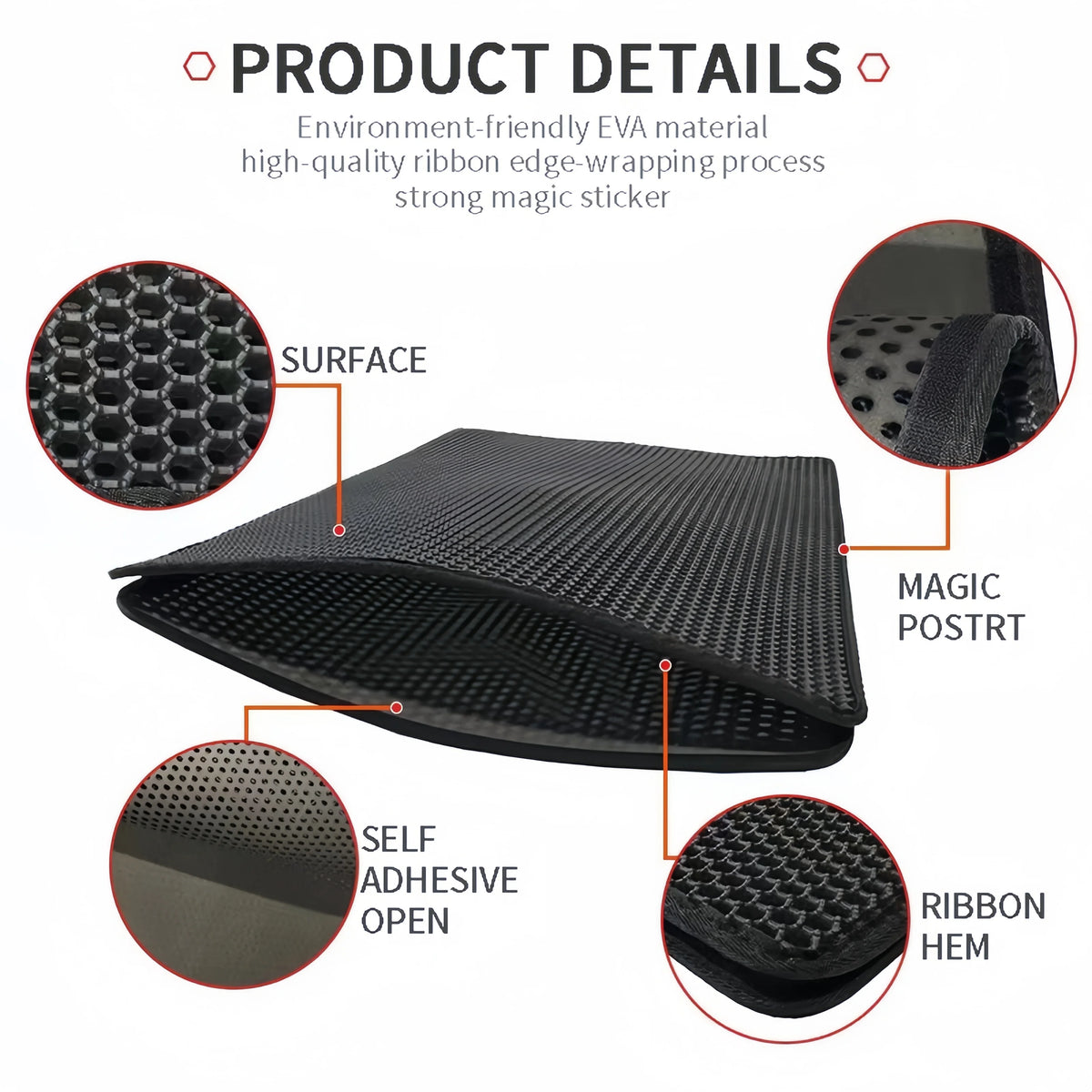 Large Size Cat Litter Mat Eva Double Layer Waterproof Mat