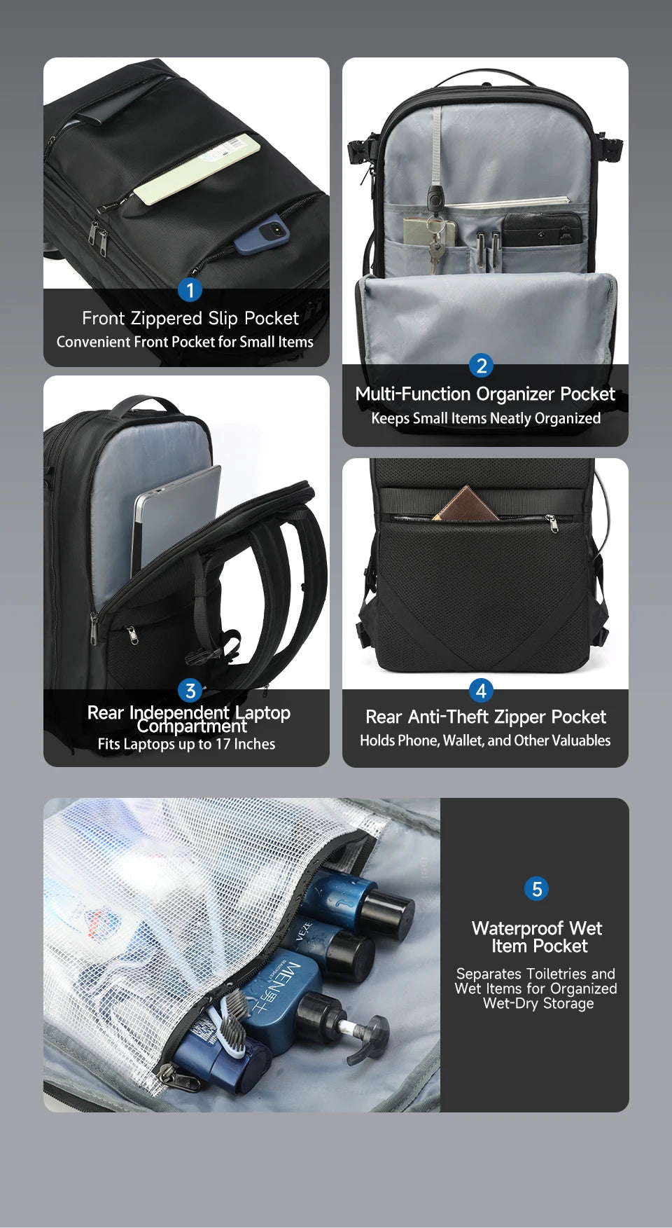 Tigernu Vacuum Compression Backpacks Men Travel