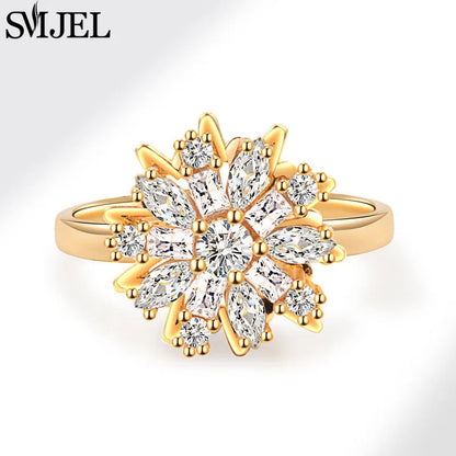 Luxury Crystal Anxiety Relief Spinning Fidget Rings for Women