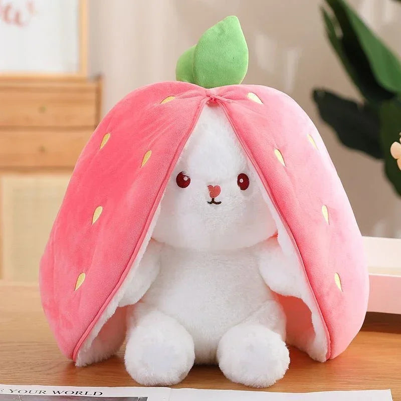25cm Cute Strawberry Carrot Rabbit Plush Toy Stuffed Creative