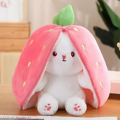 25cm Cute Strawberry Carrot Rabbit Plush Toy Stuffed Creative