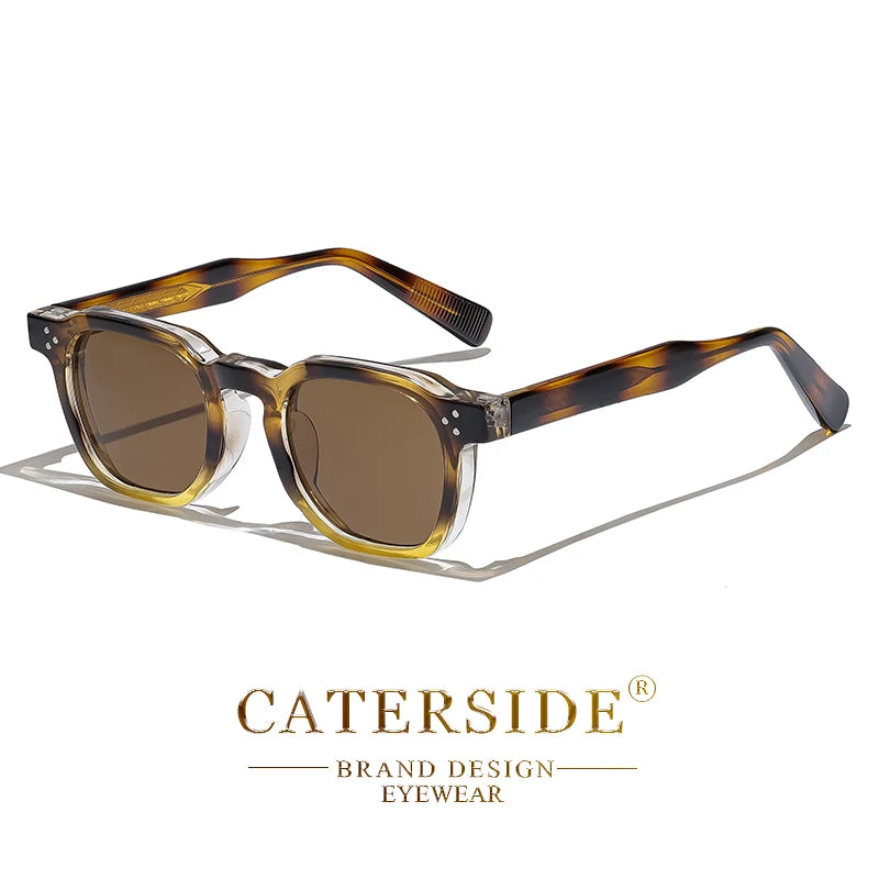 CATERSIDE Retro Punk Men Sunglasses Small Frame Square